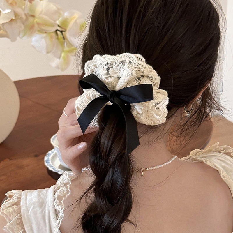 French retro double layered bo - Lace Ribbon Trim บทวิจารณ์และราคา