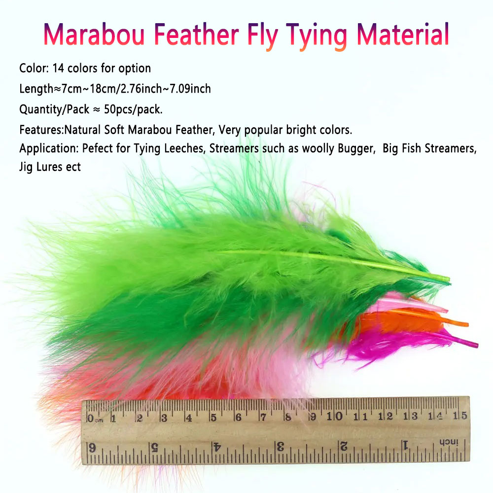 Bimoo 50pcs/Pack Colored Long  - Feather Trim Marabou บทวิจารณ์และราคา