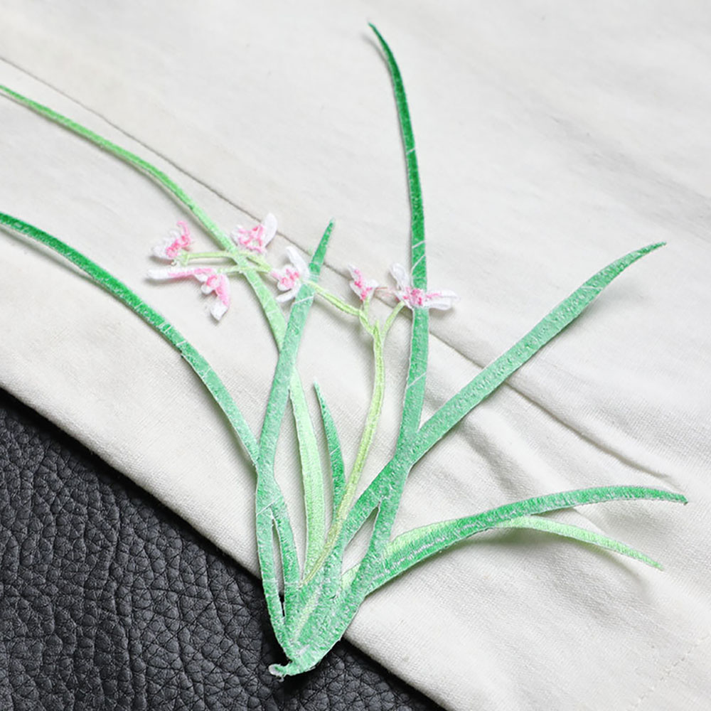 1 Piece 20CM X 18CM Orchid Emb - Applique Patch Flower บทวิจารณ์และราคา