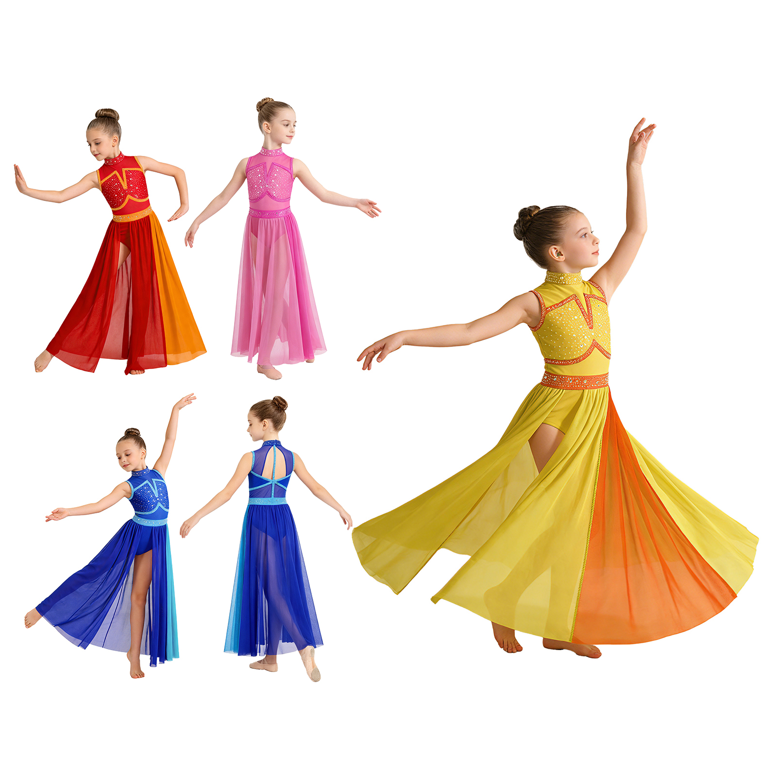 Kids Girls Modern Lyrical Danc - Rhinestone Banding Trim บทวิจารณ์และราคา