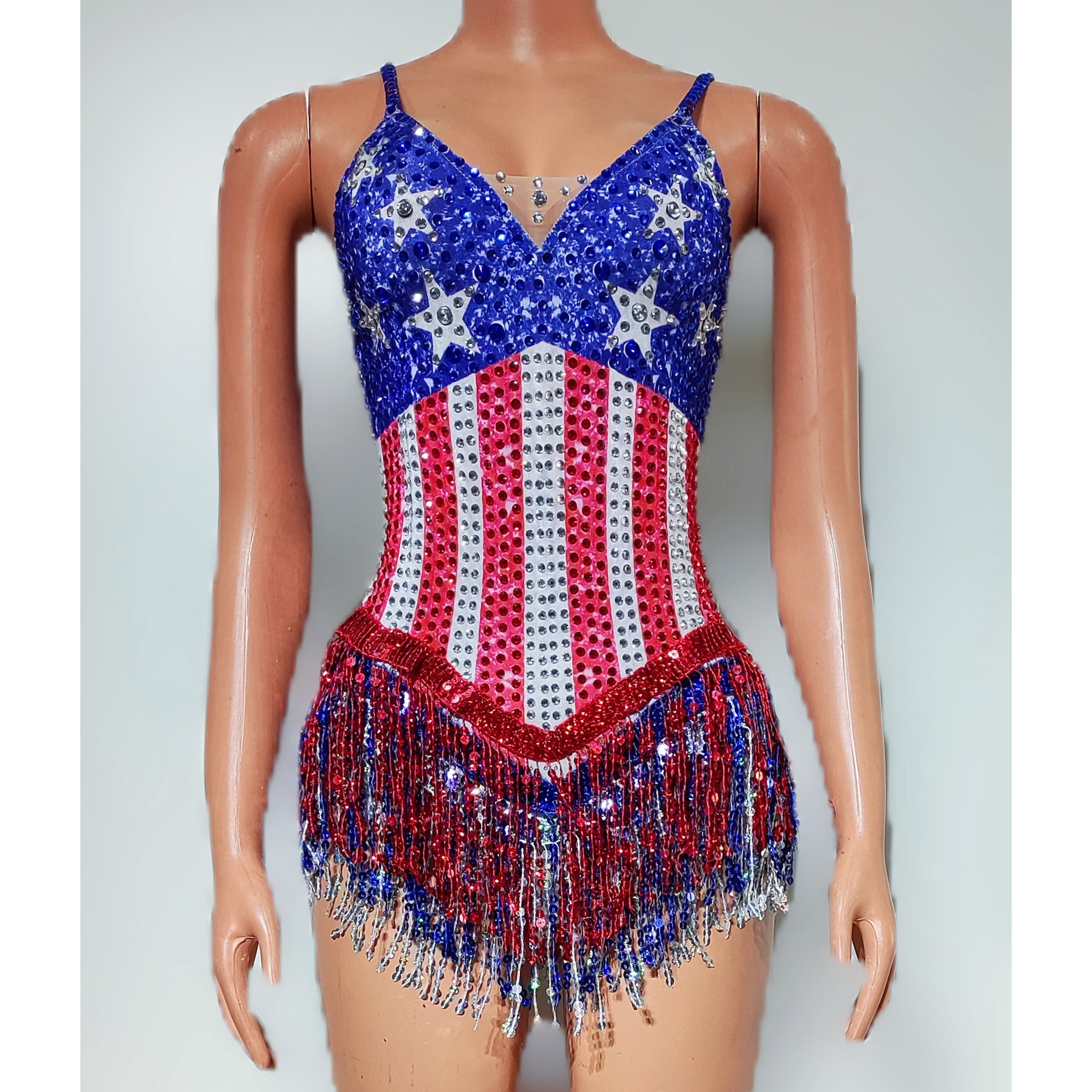 Dance Singer Costume Bar Night - Rhinestone Banding Trim บทวิจารณ์และราคา