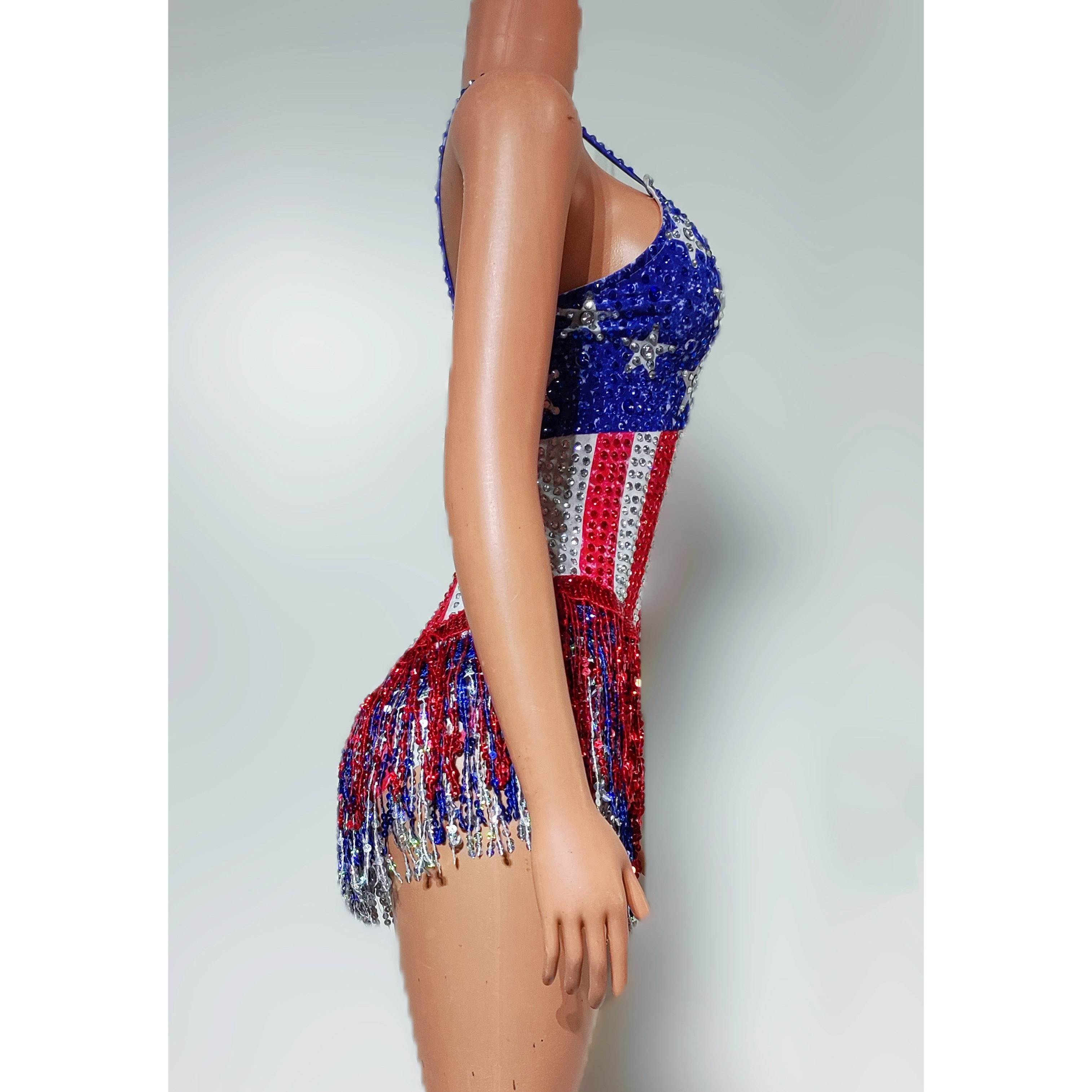 Dance Singer Costume Bar Night - Rhinestone Banding Trim บทวิจารณ์และราคา
