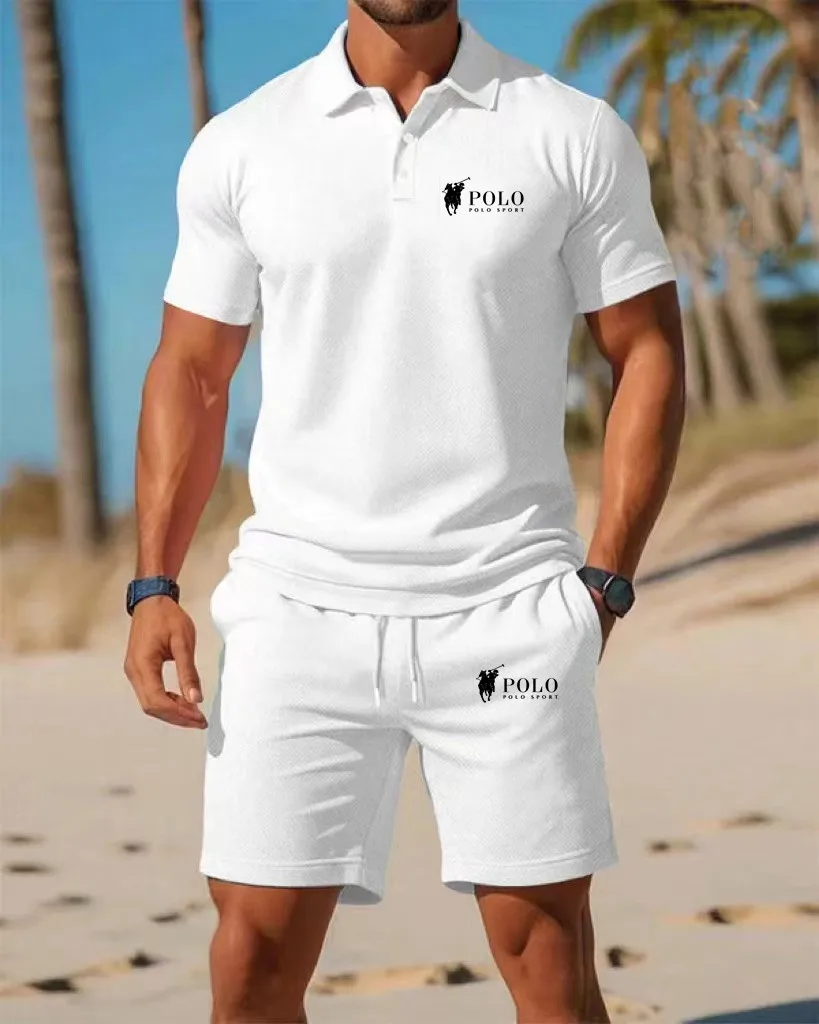 Men's Polo Shirt Set Summer Qu - Embellish Knit บทวิจารณ์และราคา