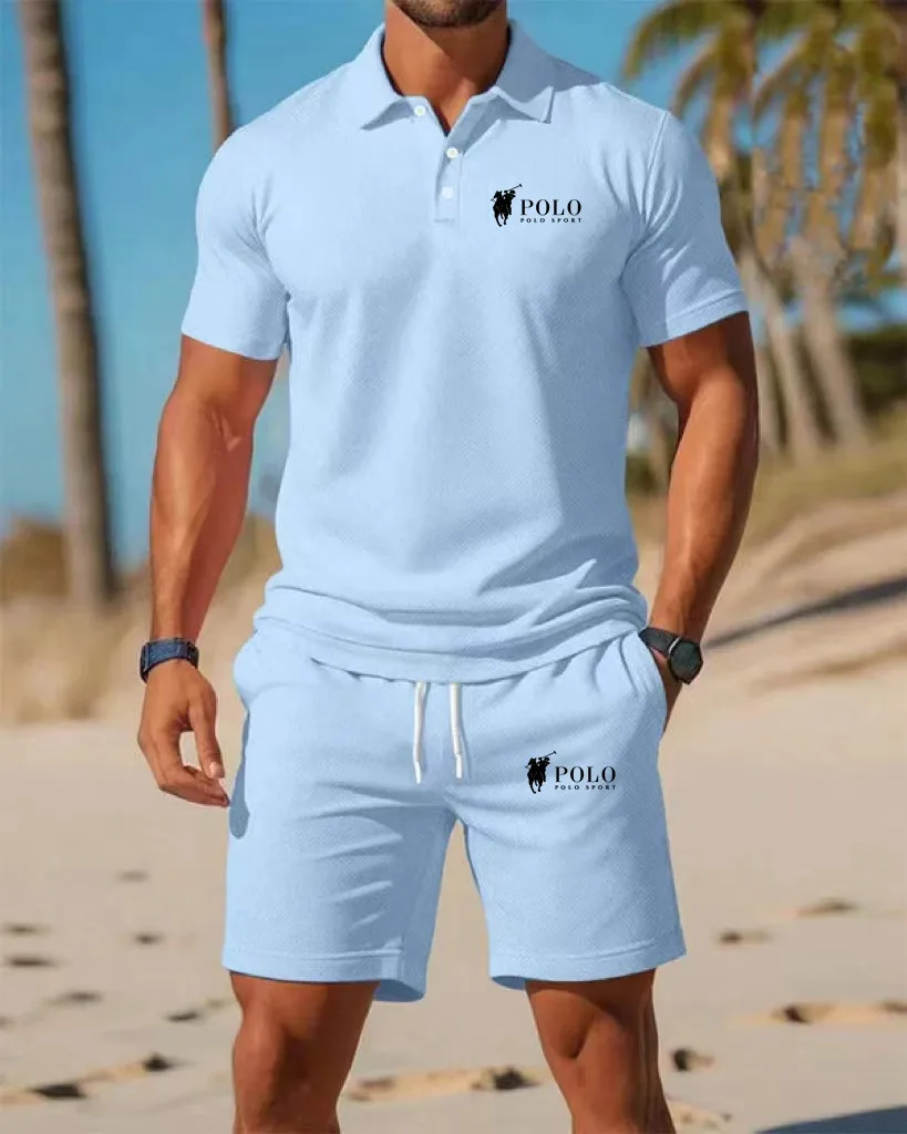 Men's Polo Shirt Set Summer Qu - Embellish Knit บทวิจารณ์และราคา