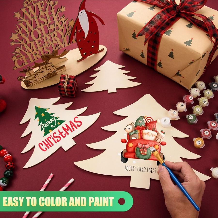 Wooden Ornaments Craft Predril - Christmas Craft Embellishment บทวิจารณ์และราคา