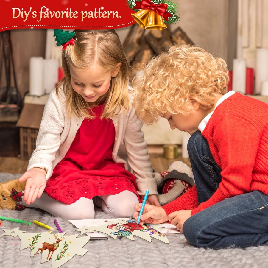 Wooden Ornaments Craft Predril - Christmas Craft Embellishment บทวิจารณ์และราคา