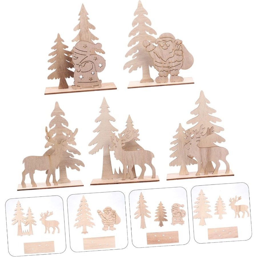 Wooden Ornaments Craft Predril - Christmas Craft Embellishment บทวิจารณ์และราคา
