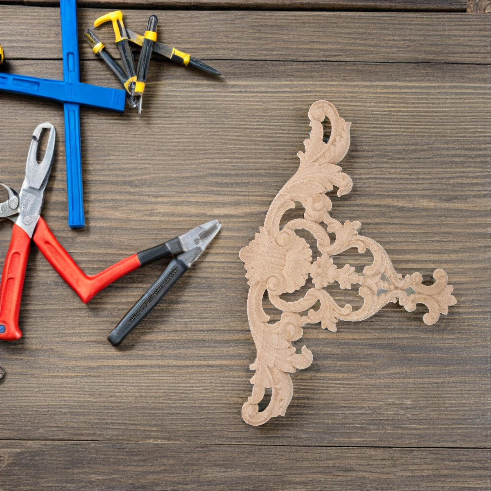 Wood Carved Appliques for Furn - Craft Embellishments บทวิจารณ์และราคา
