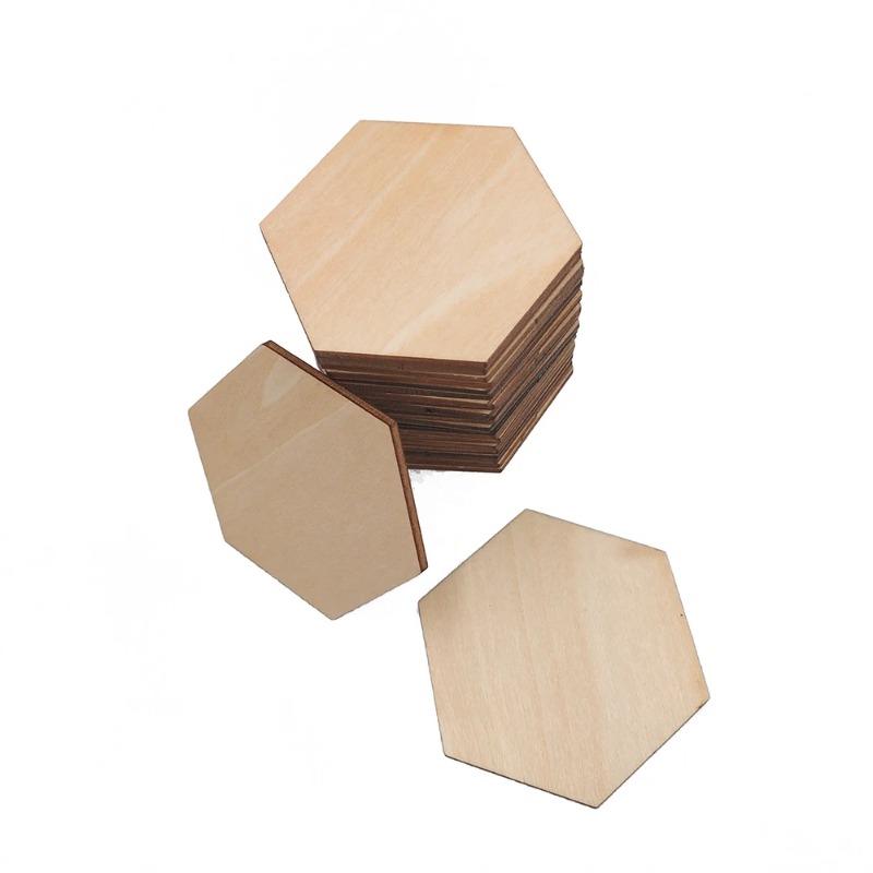 10-120mm Wooden Hexagon Blank  - Christmas Craft Embellishment บทวิจารณ์และราคา