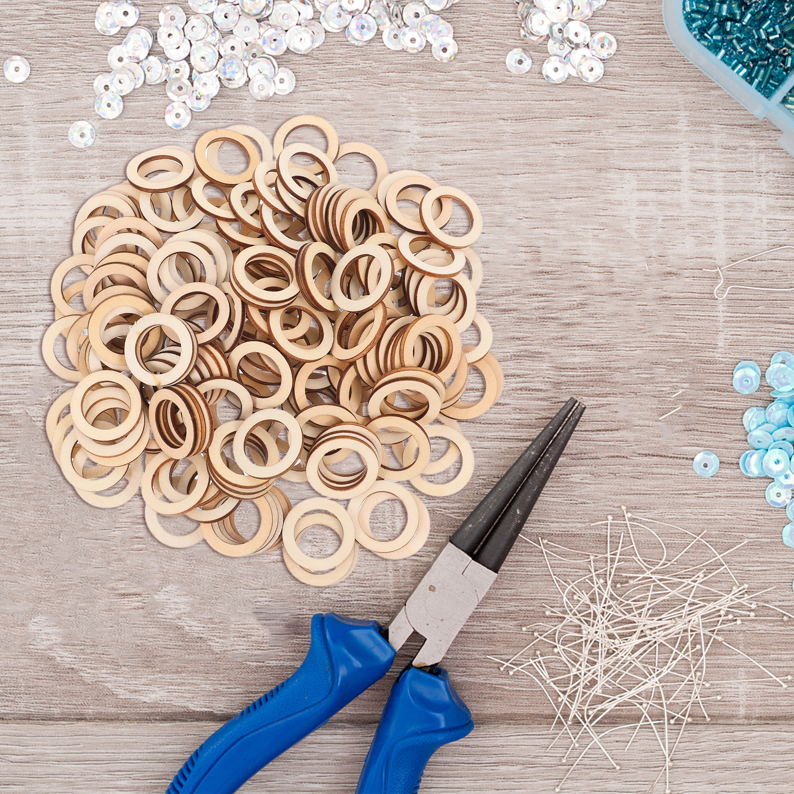 200Pcs Mini Wooden Slice Circl - Christmas Craft Embellishment บทวิจารณ์และราคา