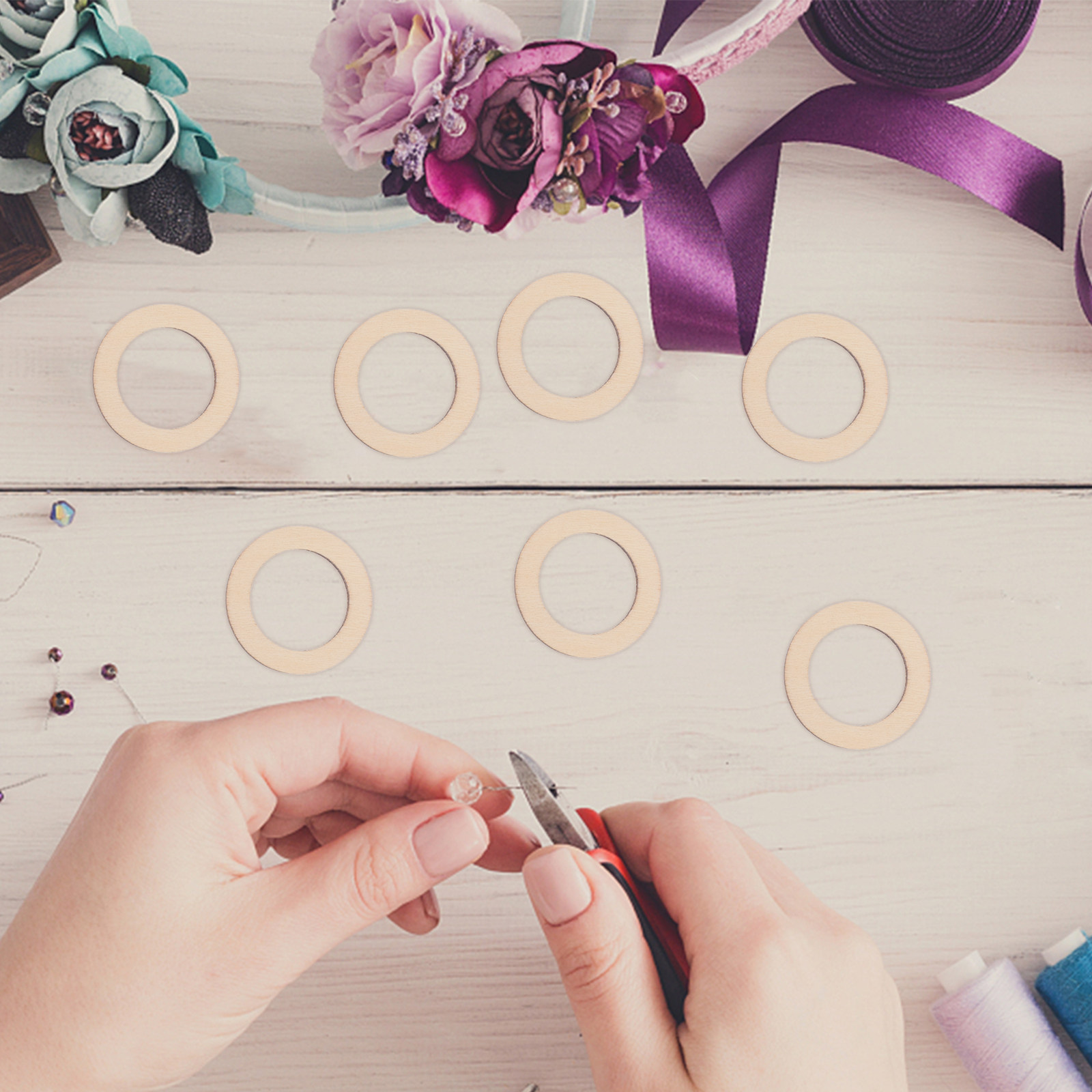 200Pcs Mini Wooden Slice Circl - Christmas Craft Embellishment บทวิจารณ์และราคา