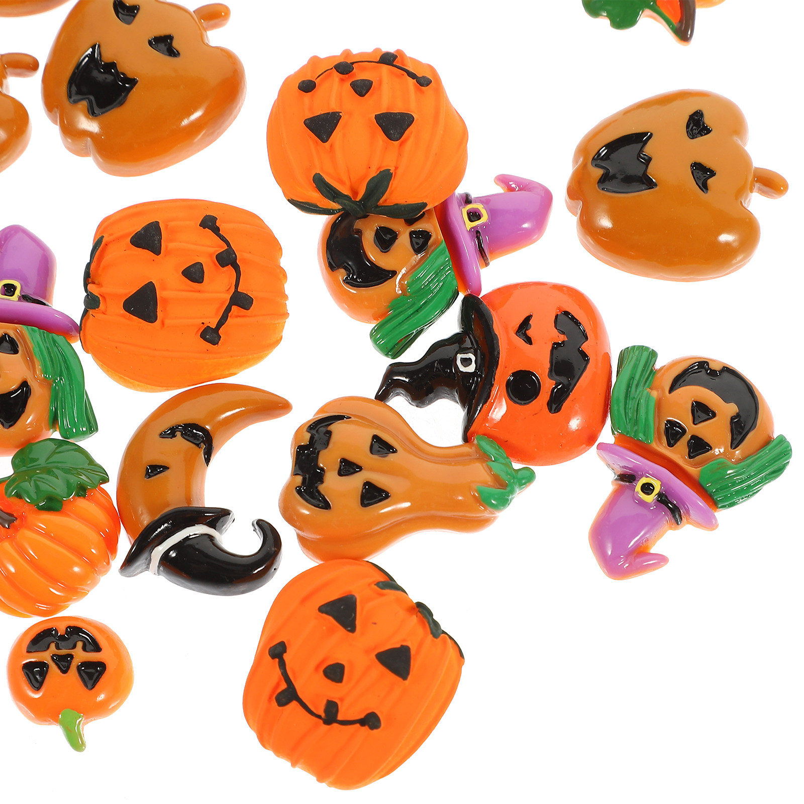 24Pcs Resin Halloween Pumpkin  - Craft Embellishments บทวิจารณ์และราคา