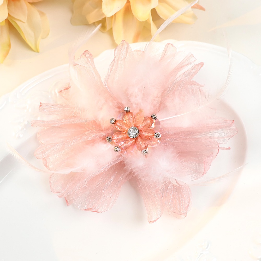 Handmade Mesh Feather Flower B - Crystal Mesh Fabric บทวิจารณ์และราคา