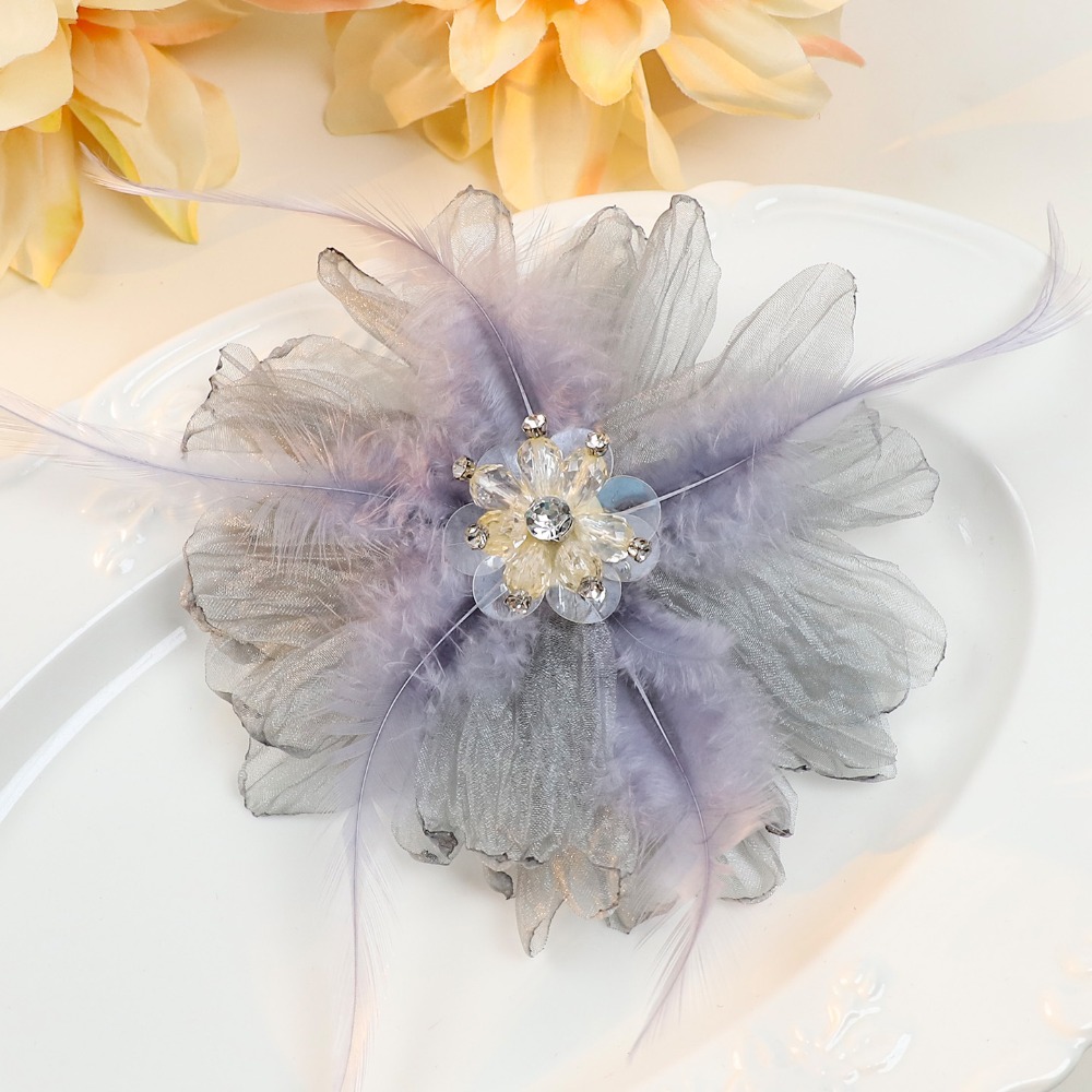 Handmade Mesh Feather Flower B - Crystal Mesh Fabric บทวิจารณ์และราคา