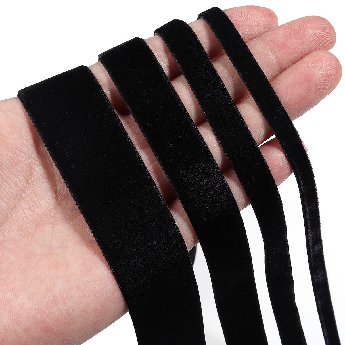 5-10Yards Black Velvet Ribbon  - Velvet Ribbon Roll บทวิจารณ์และราคา