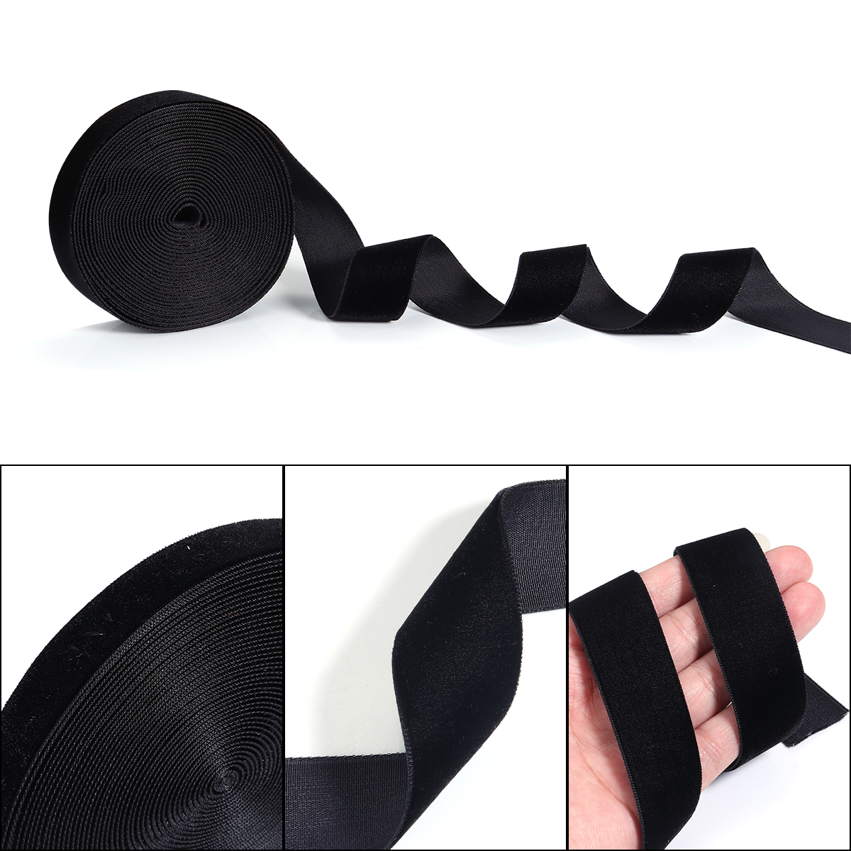 5-10Yards Black Velvet Ribbon  - Velvet Ribbon Roll บทวิจารณ์และราคา