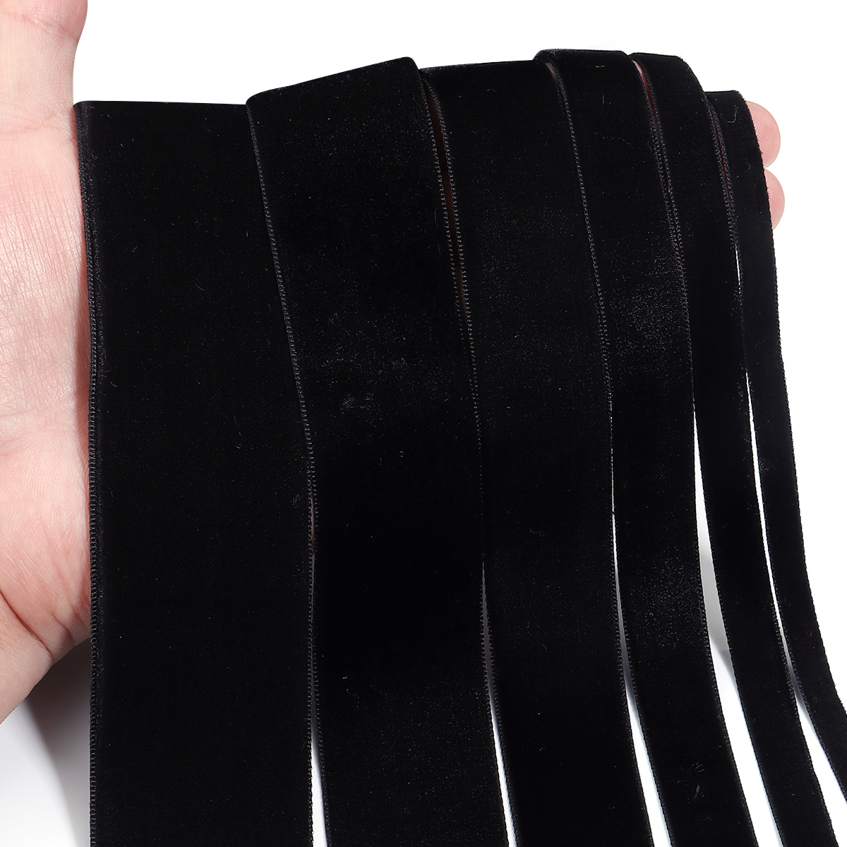 5-10Yards Black Velvet Ribbon  - Velvet Ribbon Roll บทวิจารณ์และราคา