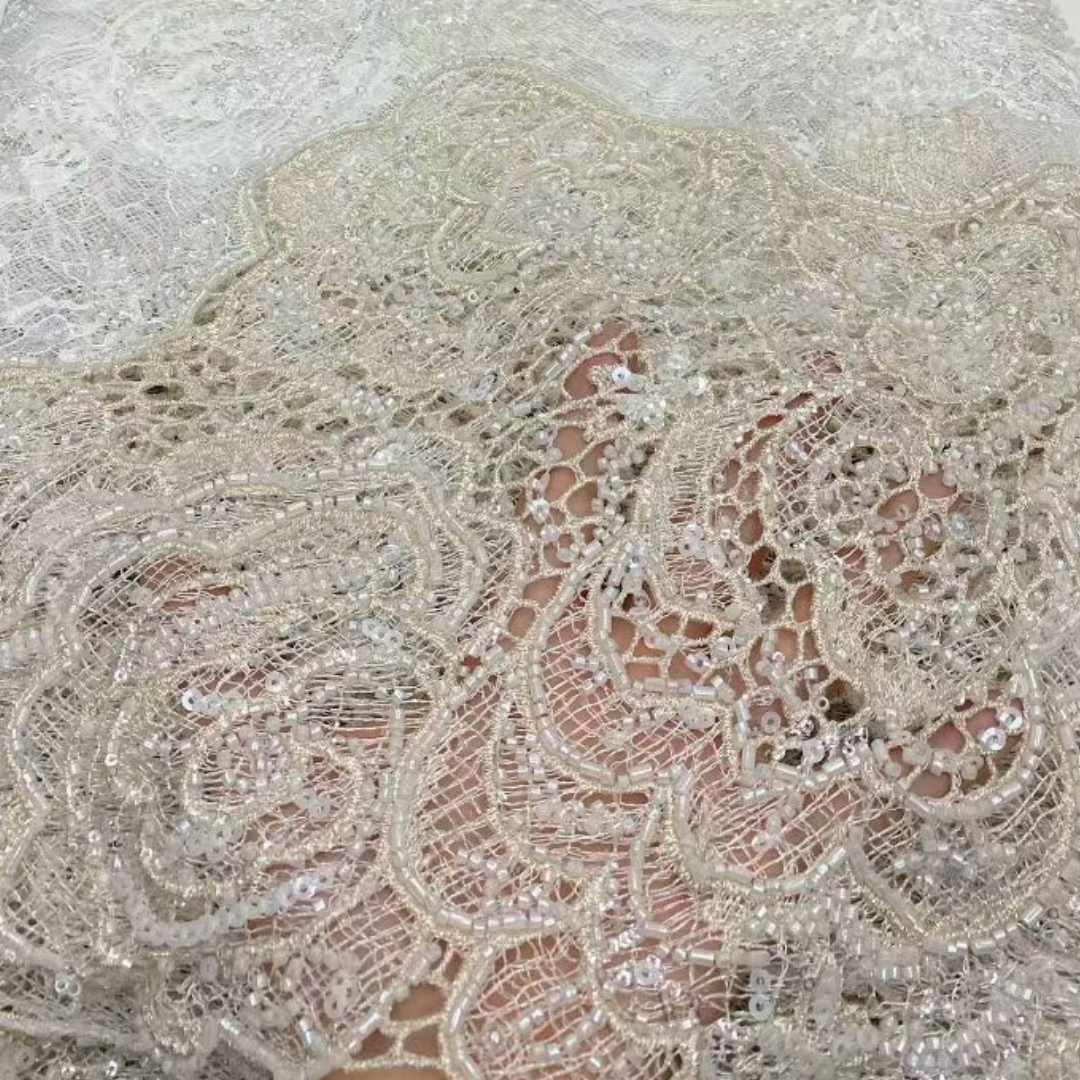 Lastest African French Floral  - Beaded Trim Fringe บทวิจารณ์และราคา