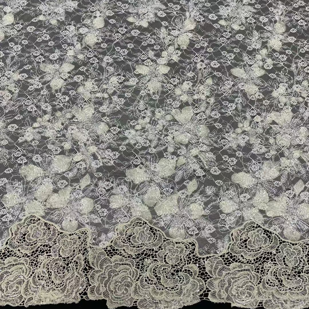 Lastest African French Floral  - Beaded Trim Fringe บทวิจารณ์และราคา