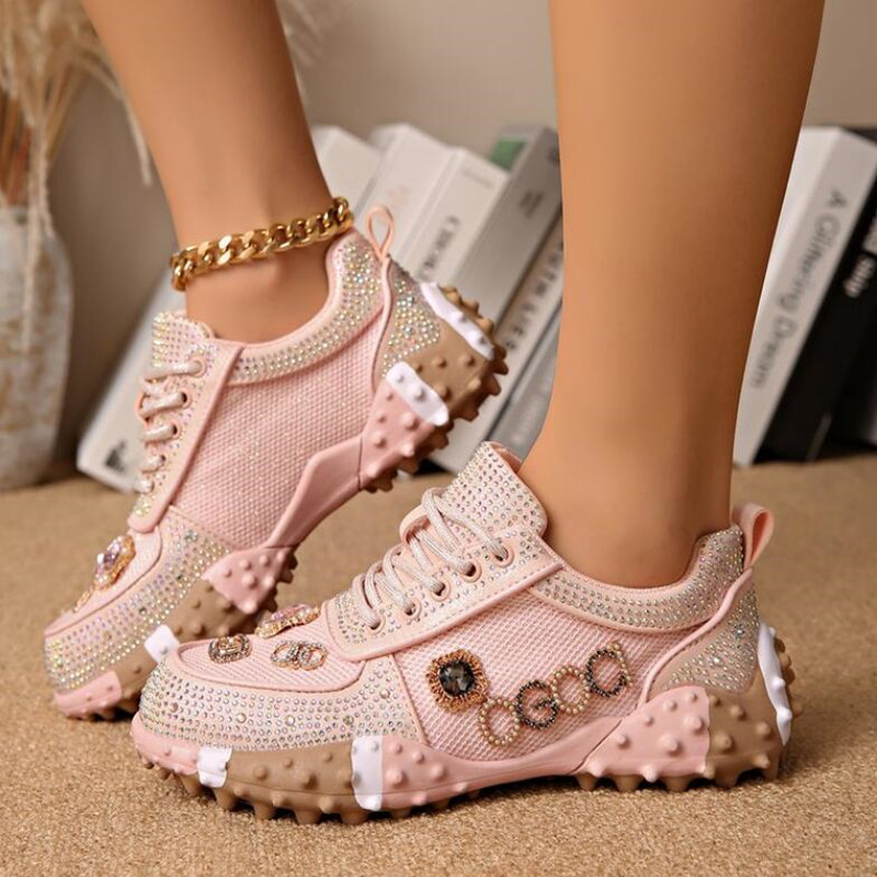 2026 Women Luxury Sneakers Rhi - Crystal Mesh Fabric บทวิจารณ์และราคา