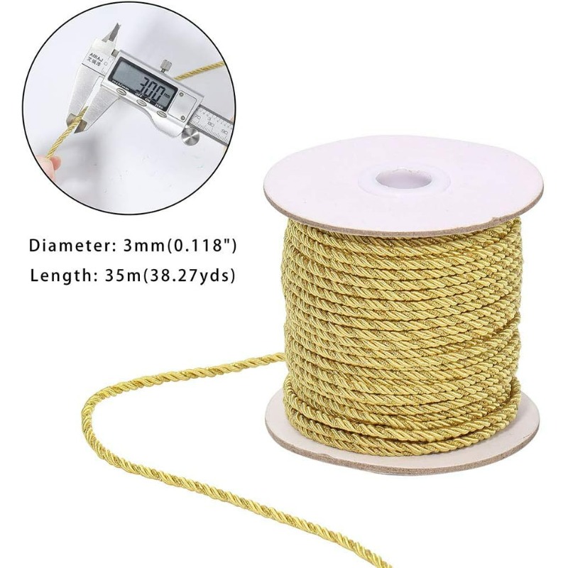 3mm / 35 Yards Metallic Twiste - Cord Trim Twisted บทวิจารณ์และราคา
