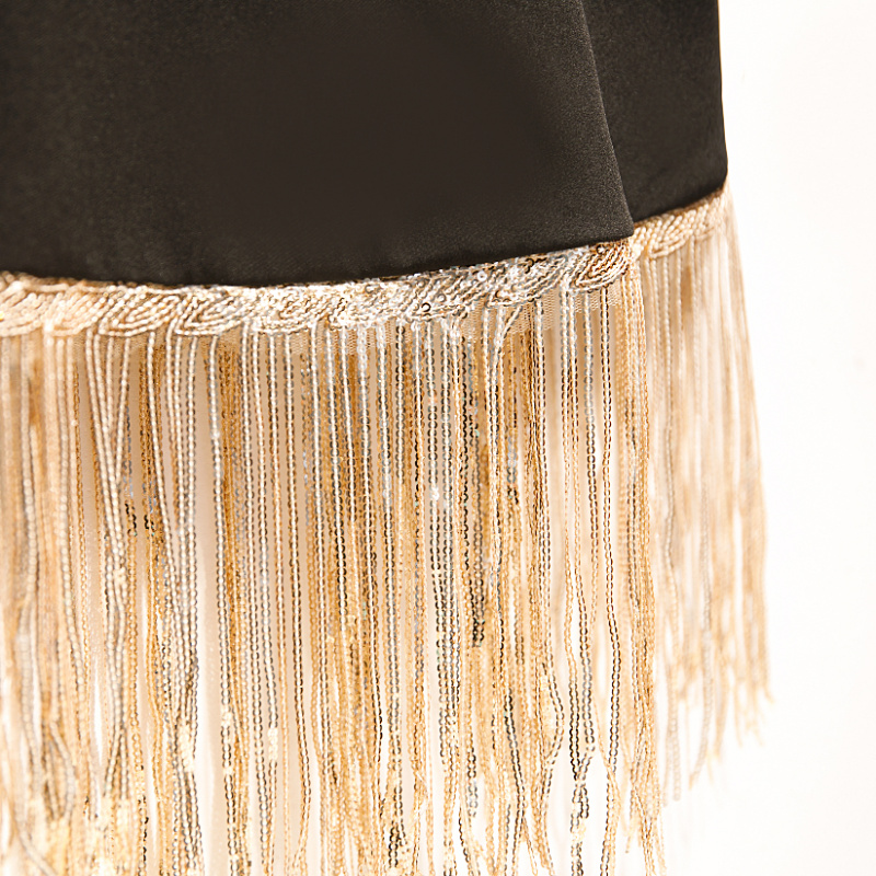 Women's Spring Summer Black Co - Tassel Fringe Trim บทวิจารณ์และราคา