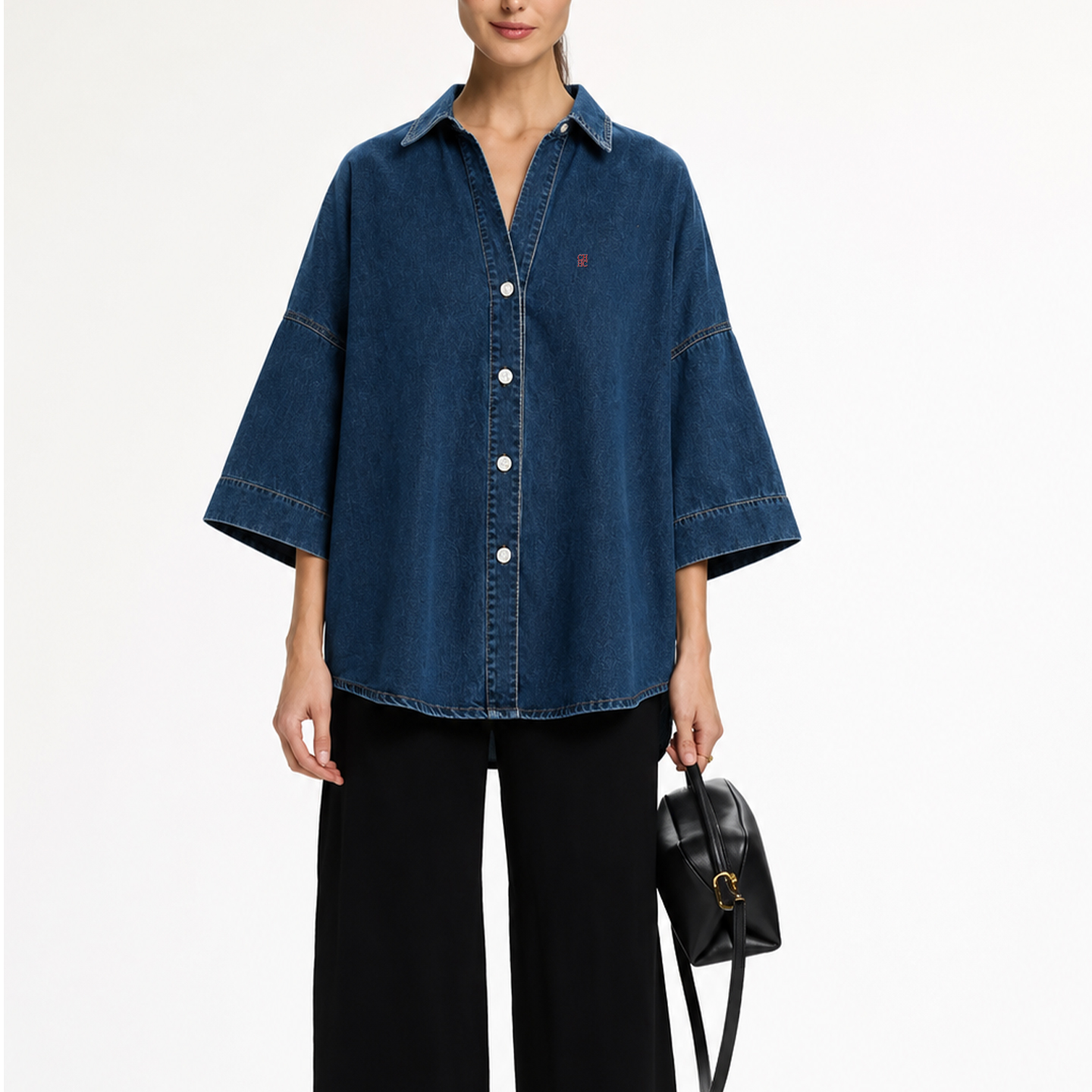 CH Letter Embroidered Solid Co - Embellish Knit บทวิจารณ์และราคา