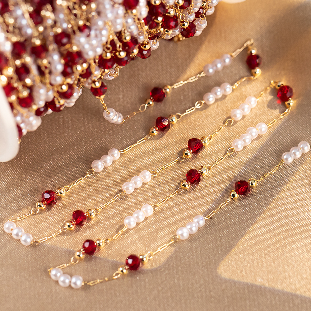 50cm/100cm Imitation Pearl Cop - Pearl Trim Chain บทวิจารณ์และราคา