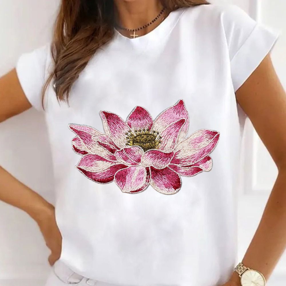 Soft Lotus Flower Patch Embroi - Applique Patch Flower บทวิจารณ์และราคา