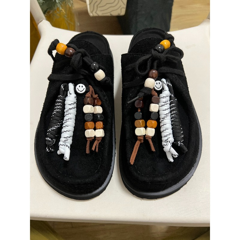 Women Men Clogs Cow Suede Leat - Guipure Lace Panel บทวิจารณ์และราคา