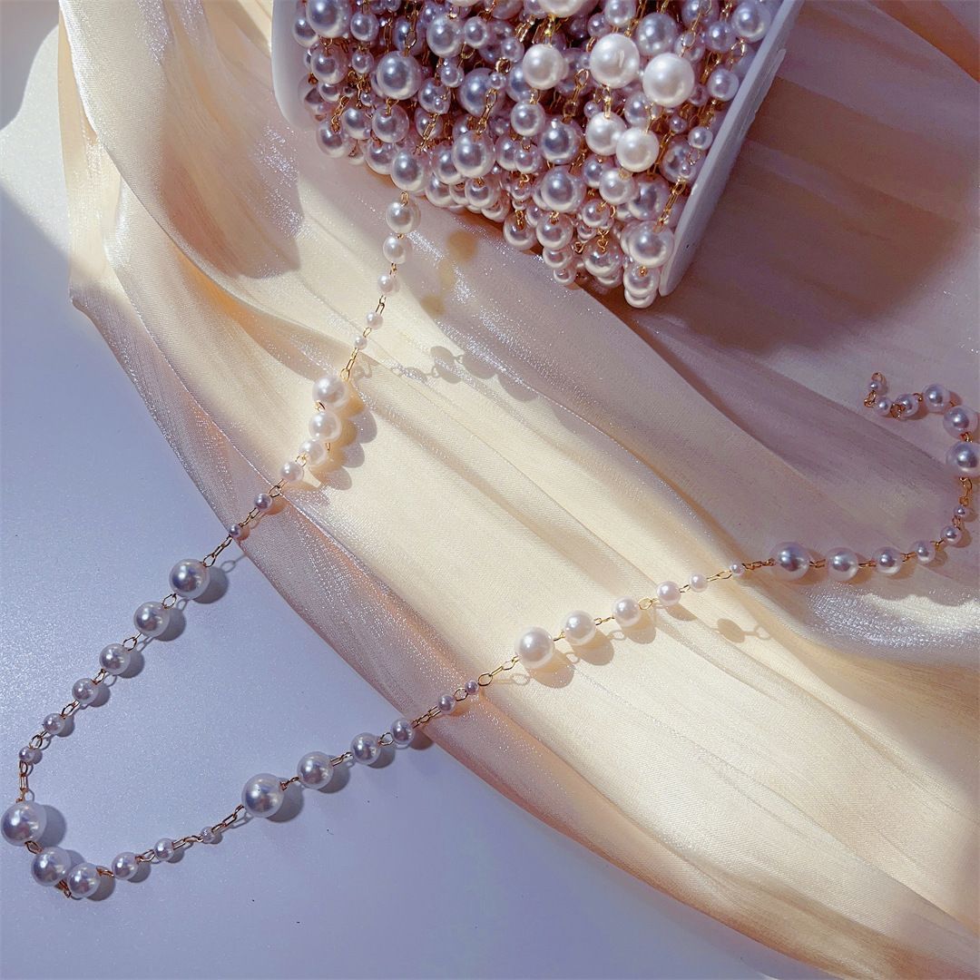 3-8mm Pearl Copper Chain, Anci - Beaded Trim Fringe บทวิจารณ์และราคา