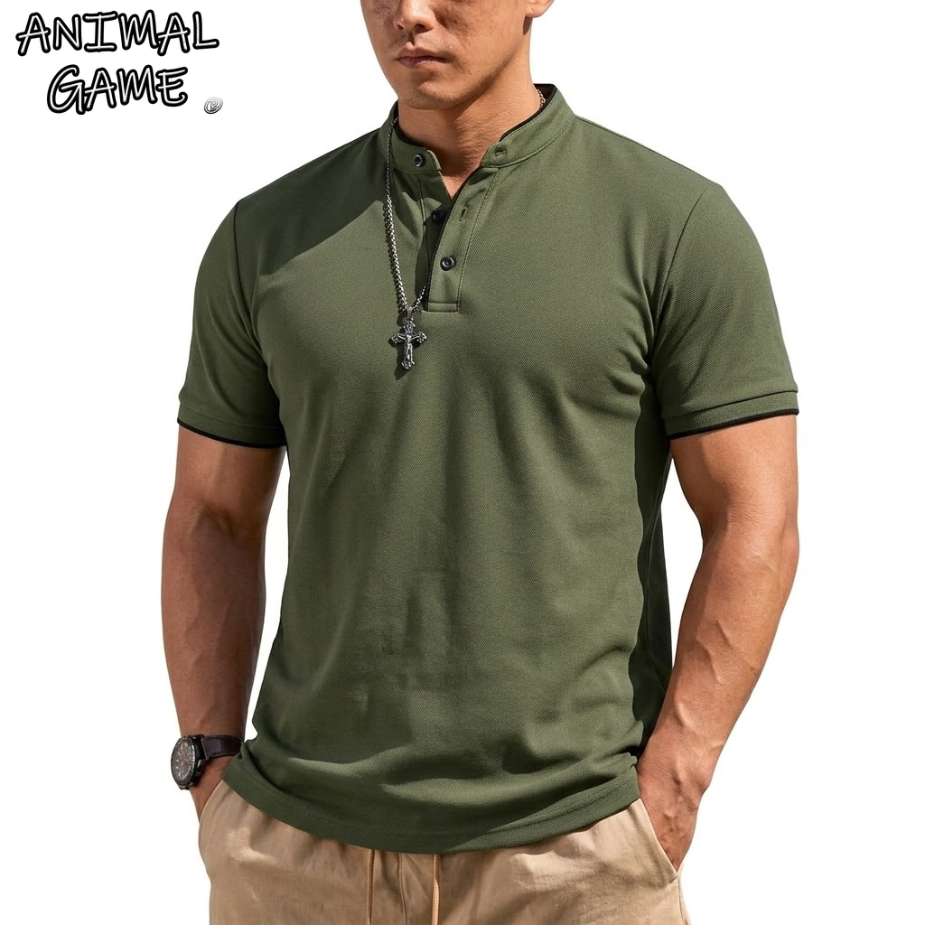 Summer Short Sleeve Henley Shi - Embellish Knit บทวิจารณ์และราคา