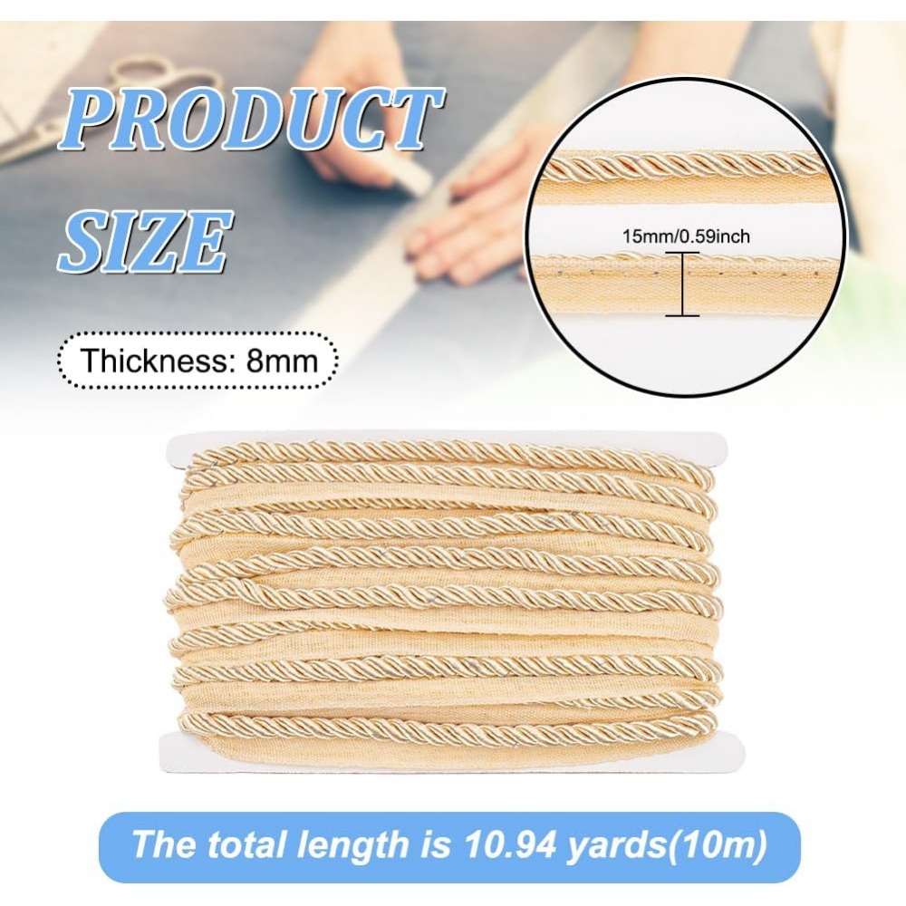 11 Yards Twisted Lip Cord Trim - Cord Trim Twisted บทวิจารณ์และราคา