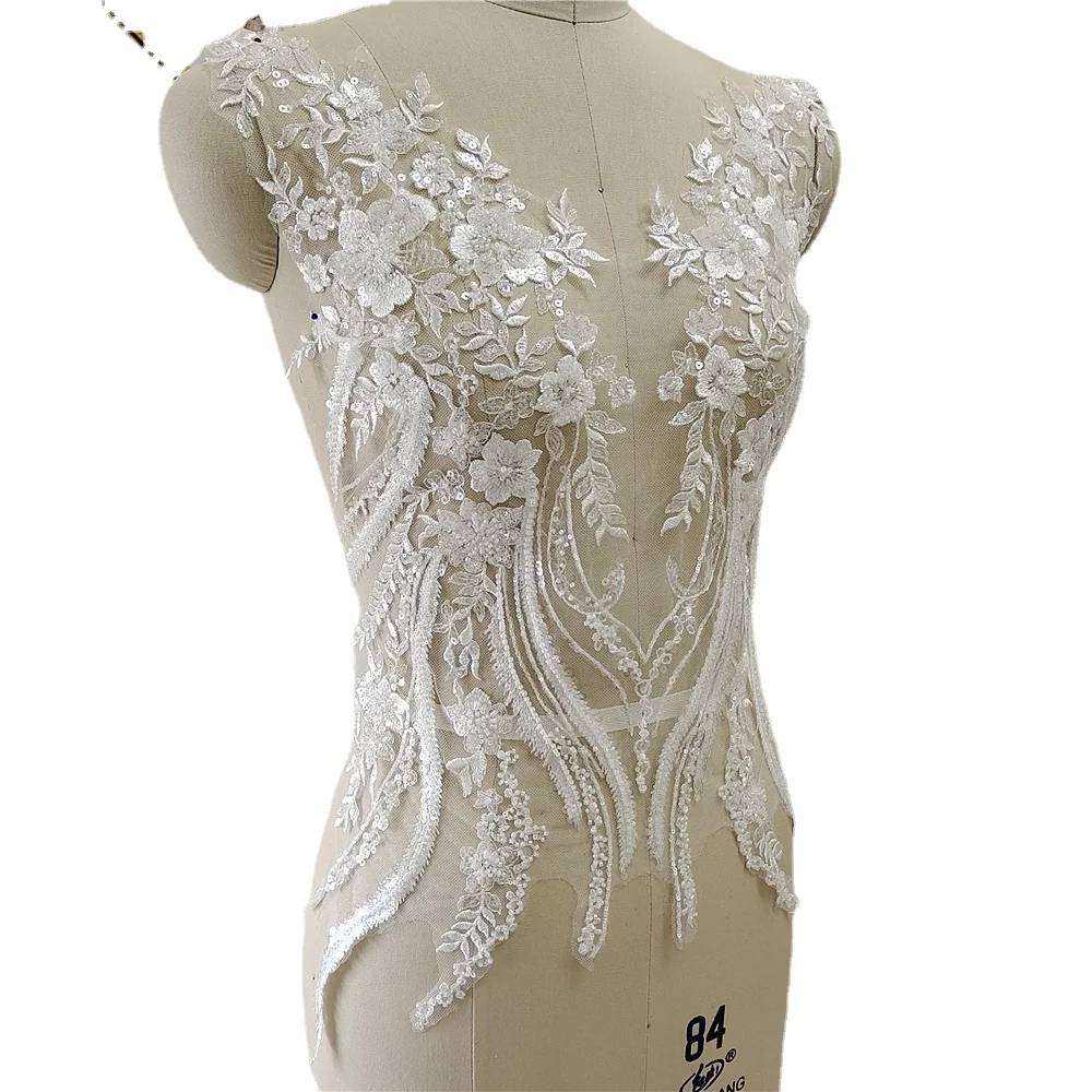 New Beaded Sequins Lace Mirror - Applique Patch Flower บทวิจารณ์และราคา