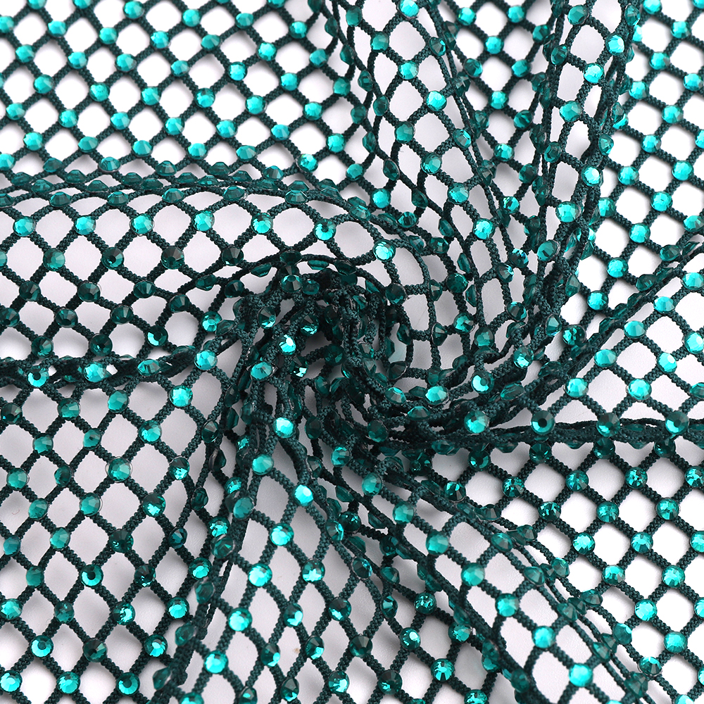 Blue Zircon Rhinestones Mesh A - Crystal Mesh Fabric บทวิจารณ์และราคา