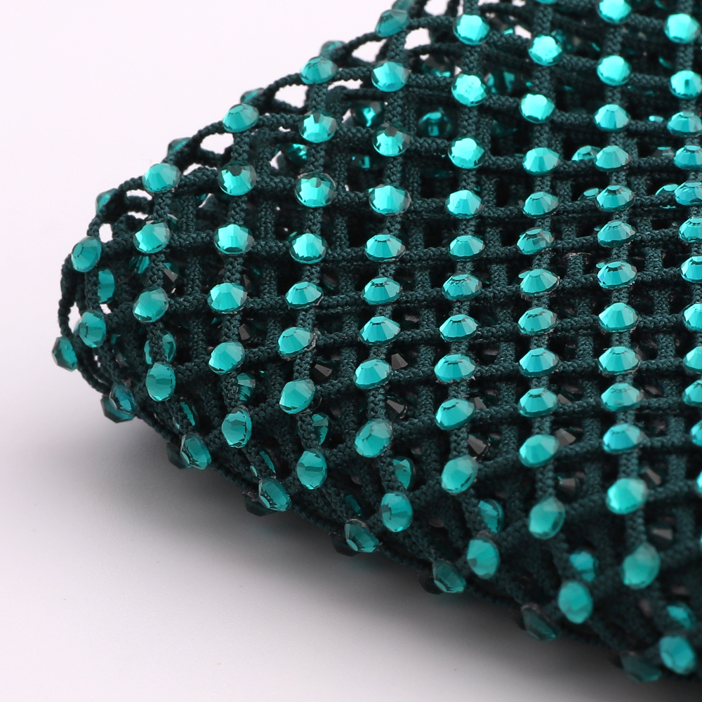 Blue Zircon Rhinestones Mesh A - Crystal Mesh Fabric บทวิจารณ์และราคา
