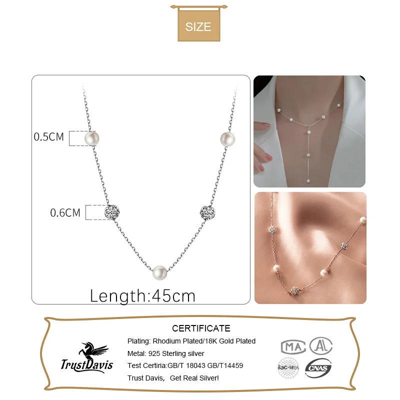 TrustDavis Real 925 Sterling S - Pearl Trim Chain บทวิจารณ์และราคา