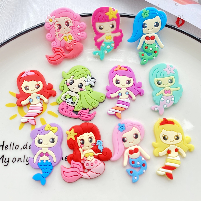 10pcs New Cute Cartoon Mermaid - Embellishment Glue Craft บทวิจารณ์และราคา