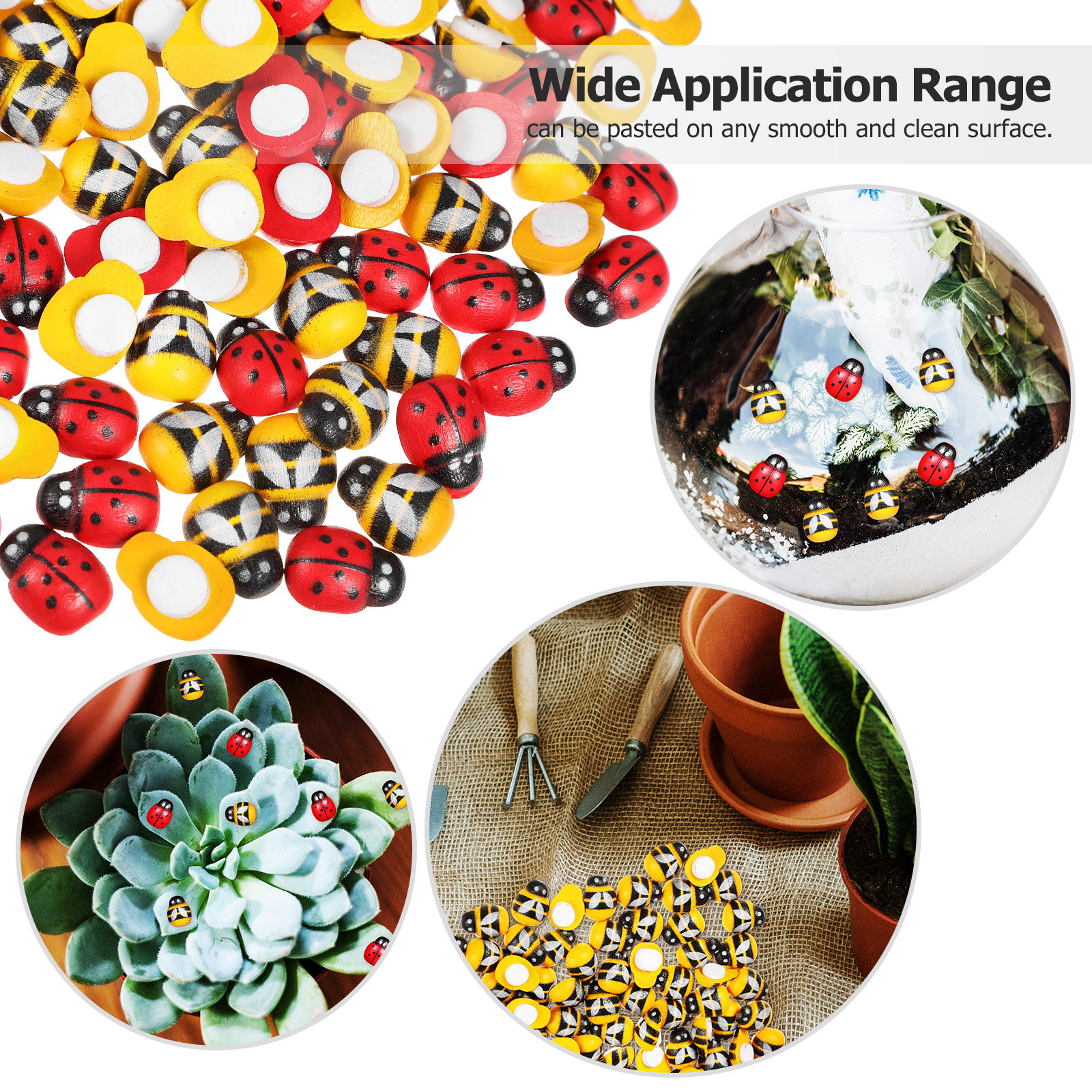400Pcs Wooden Bee Ladybug Stic - Craft Embellishments บทวิจารณ์และราคา