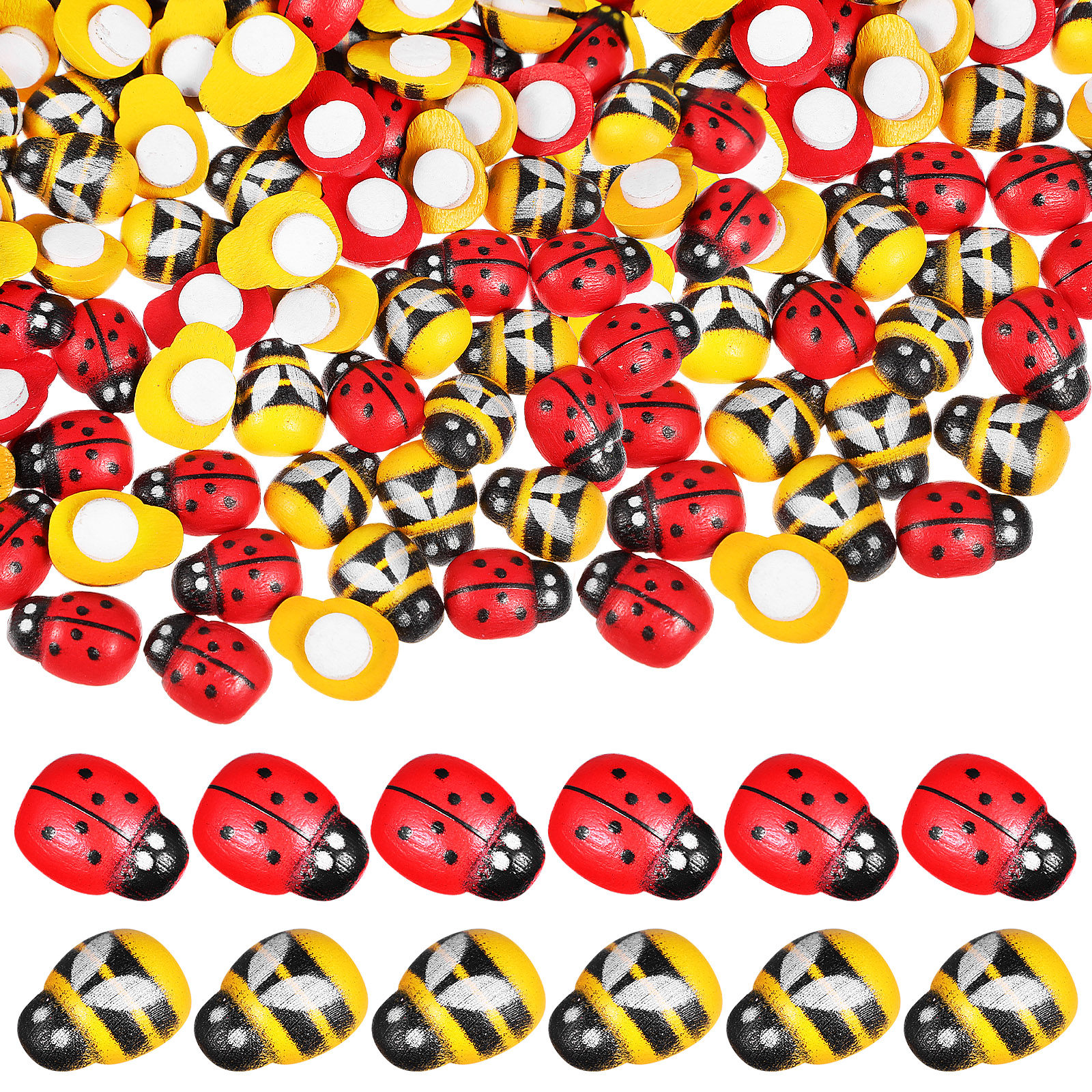 400Pcs Wooden Bee Ladybug Stic - Craft Embellishments บทวิจารณ์และราคา