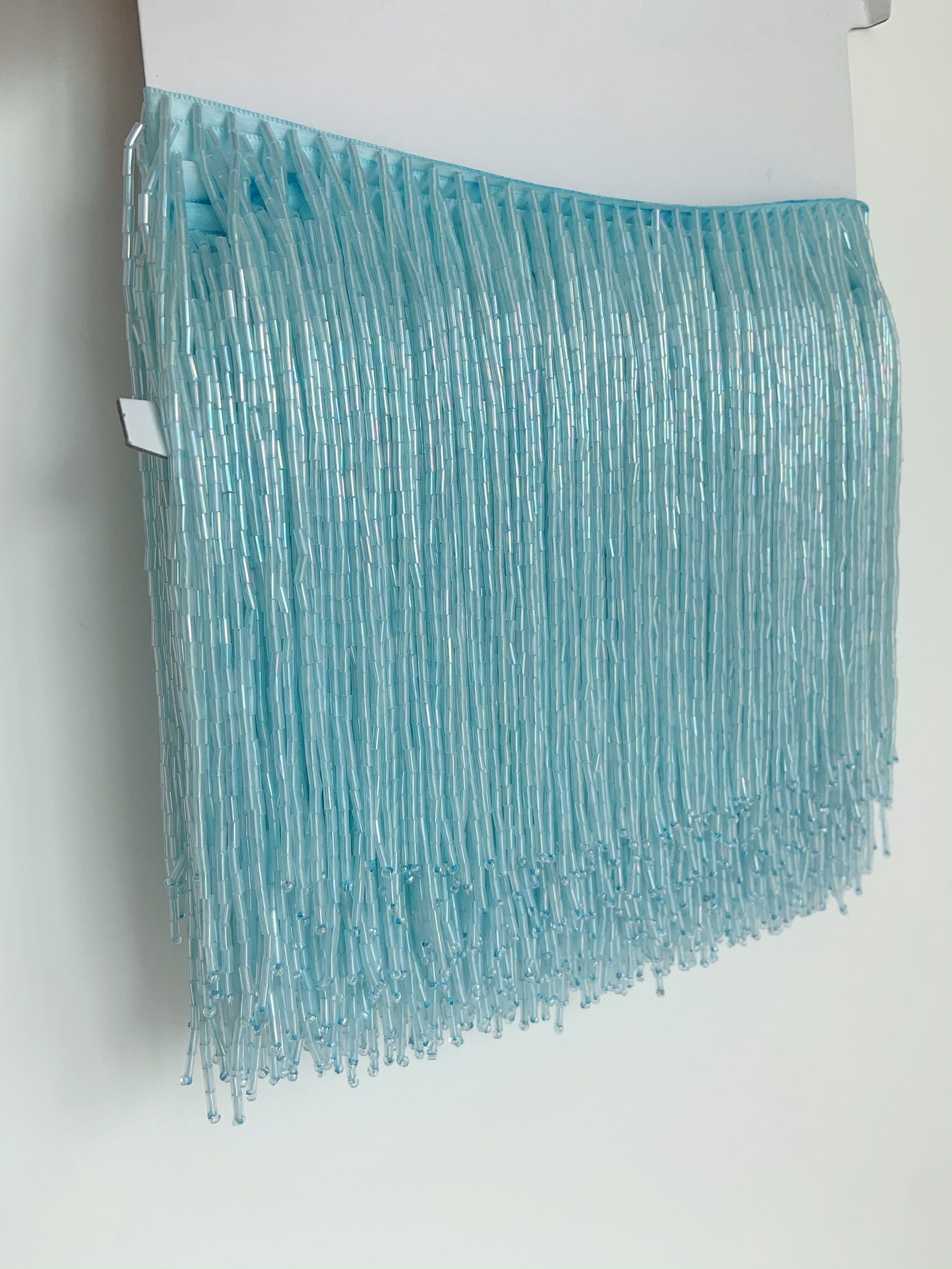 1 Yard Light Blue Bead Fringe  - Beaded Trim Fringe บทวิจารณ์และราคา
