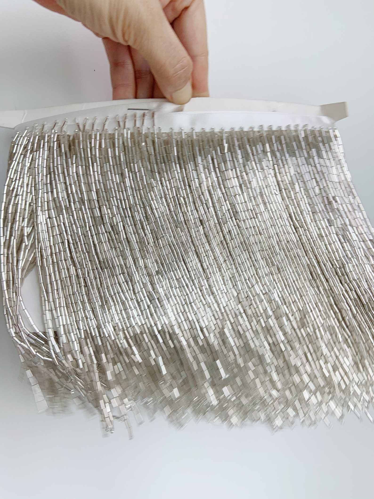 1 Yard Light Blue Bead Fringe  - Beaded Trim Fringe บทวิจารณ์และราคา