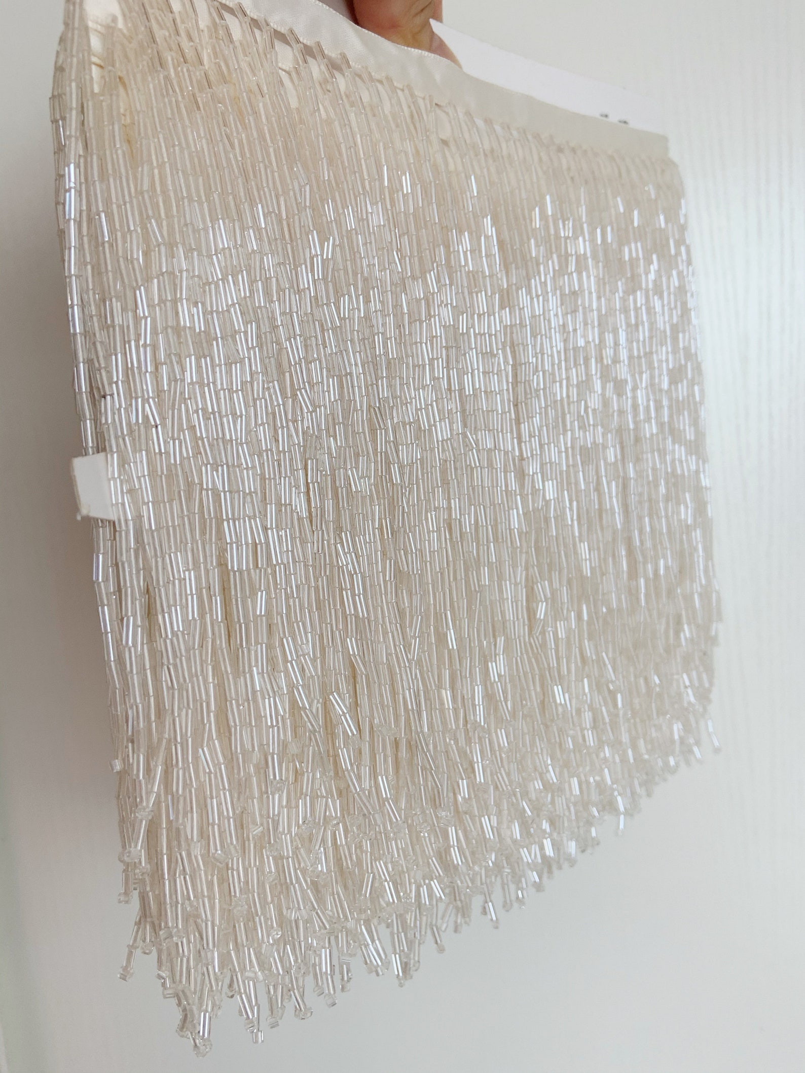 1 Yard Light Blue Bead Fringe  - Beaded Trim Fringe บทวิจารณ์และราคา