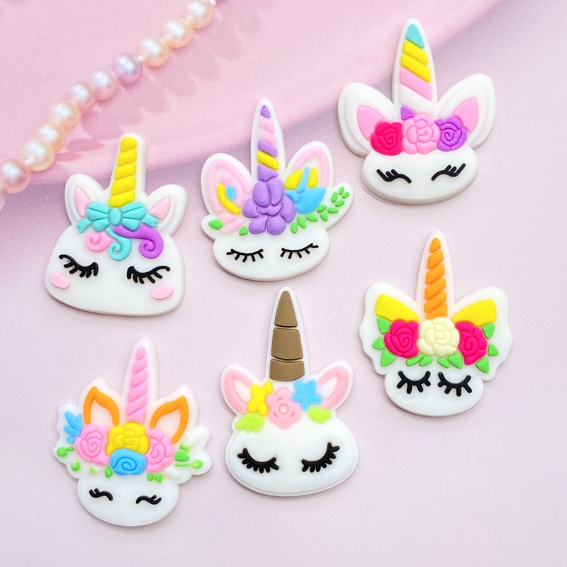 12pcs Cute Mini Unicorn head P - Embellishment Glue Craft บทวิจารณ์และราคา