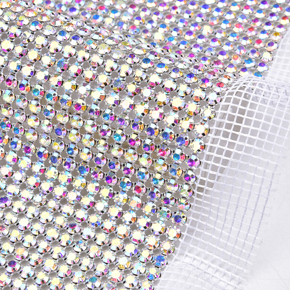 24 Rows Crystal AB Color Bling - Crystal Mesh Fabric บทวิจารณ์และราคา