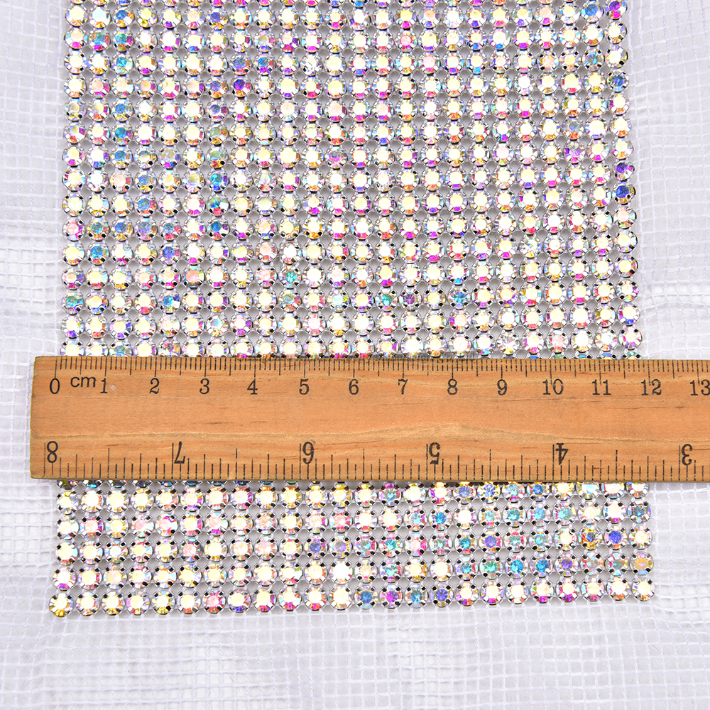24 Rows Crystal AB Color Bling - Crystal Mesh Fabric บทวิจารณ์และราคา
