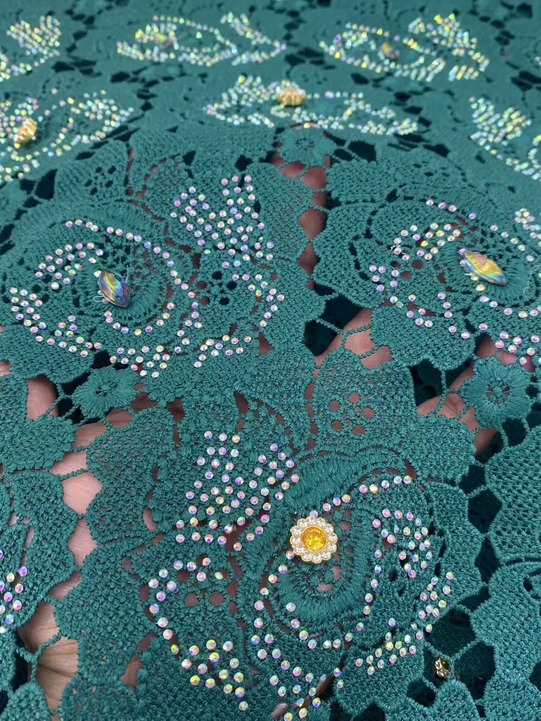 Latest Cord Guipure Lace Fabri - Crystal Mesh Fabric บทวิจารณ์และราคา