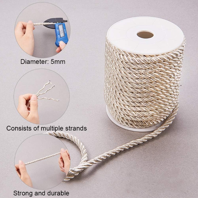About 50 Feet Craft Nylon Rope - Cord Trim Twisted บทวิจารณ์และราคา